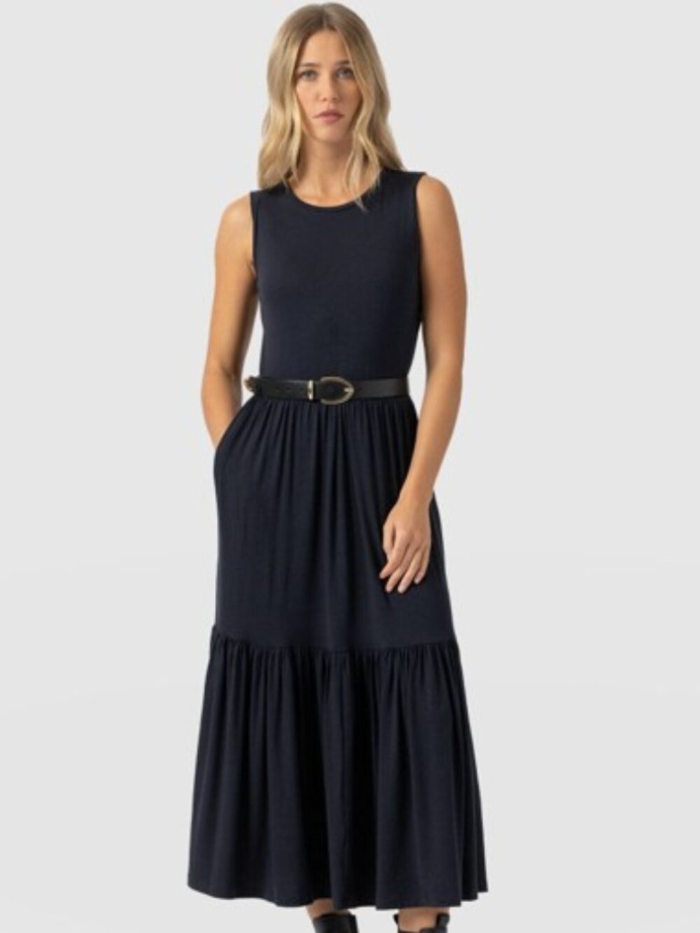 Saint + Sofia Greenwich Tiered Maxi Dress | Sustainable Birla Viscose | US 4
